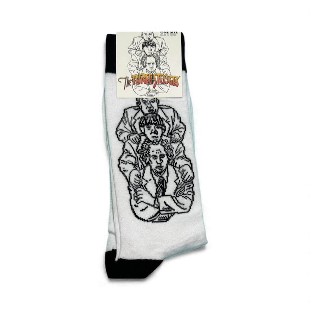 The Three Stooges White and Black Casual Novelty Socks